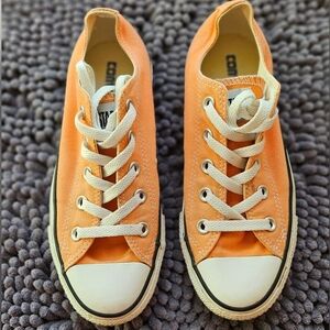 Converse Orange Canvas Low Top Sneakers